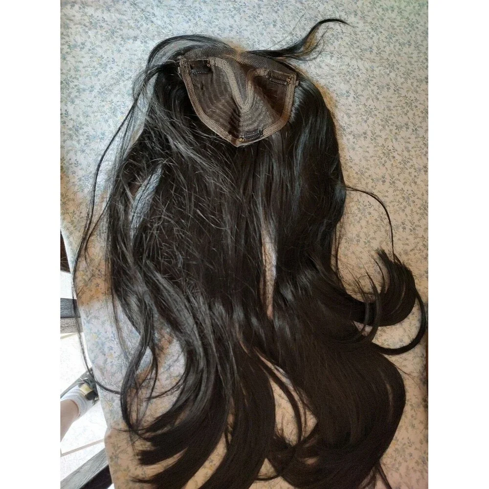 Black Long Straight Hairpiece Wig Brand New